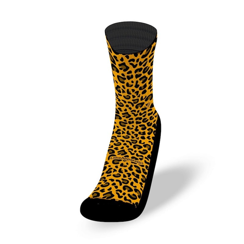 calcetines litheapparel leopardo amarillo