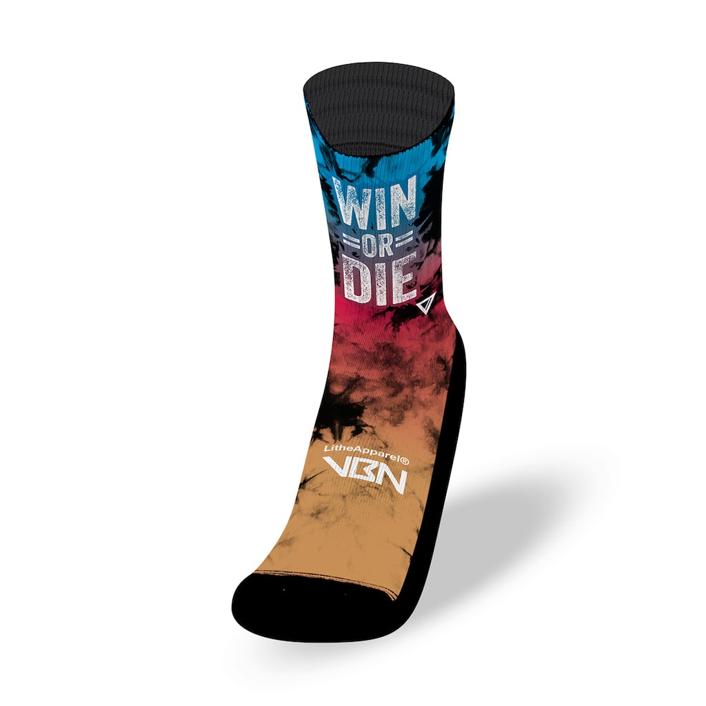 calcetines win or die calaveras tie dye oscuro