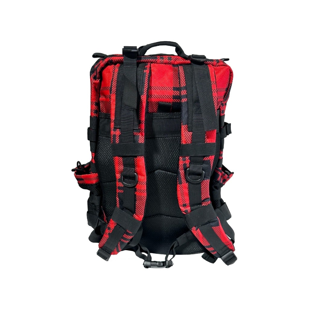 mochila tactica v1 45l vbn fitness rojo escoces